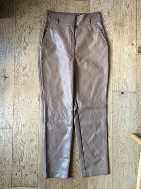 Babaton Brown Faux Leather Pants